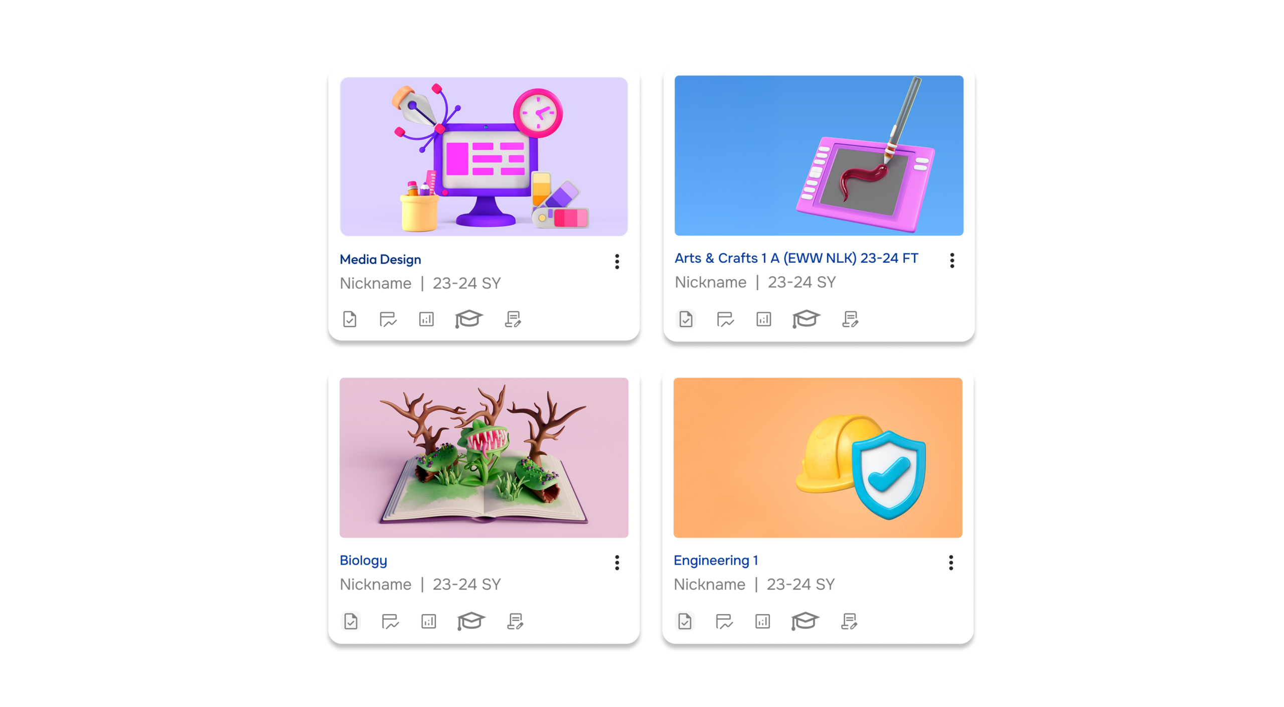 EduWW My Courses grid with course cards